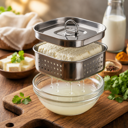Stainless Steel Paneer Maker — 400+ Grams Home-Made Paneer